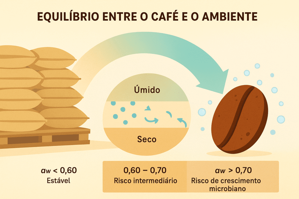 Atividade de água no café armazenado 